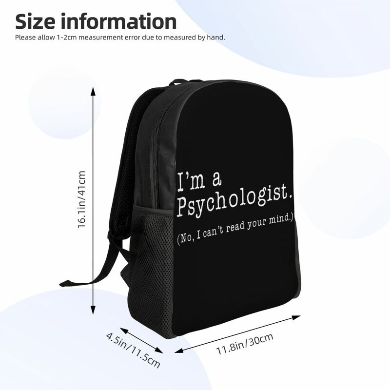 I'm A Psychologist No I Can't Read Your Mind Laptop Backpack  Bookbag for School College Students School Psychologist Bag