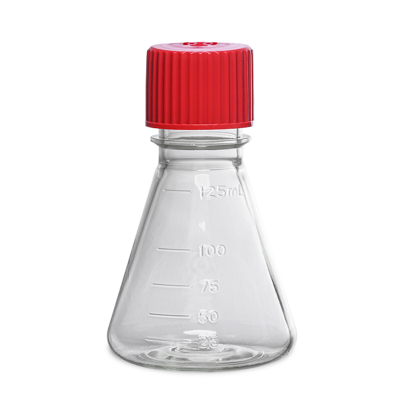 LABSELECT Triangle cell culture bottle, Breathable cover, Polycarbonate material, 125ml Erlenmeyer Flask, 17111