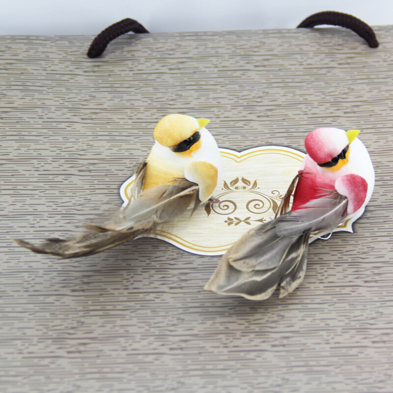 Pájaros artificiales de espuma falsa, modelos de plumas de simulación de animales, adorno para boda, hogar, jardín, decoración de patio, 2 uds.
