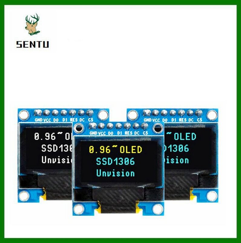 แผงวงจรสำหรับแสดงผลสีขาว0.96นิ้ว OLED IIC I2C 128X64 SSD1306บอร์ดหน้าจอ LCD 12864 GND VCC SCL SDA 0.96 "สำหรับ Arduino สีดำ