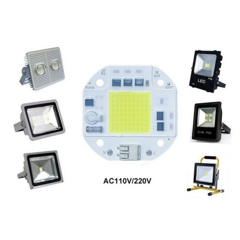 AC110V 220V Chip LED 50W 70W 100W Chip COB tidak perlu Driver manik-manik lampu LED untuk lampu sorot cahaya DIY Gratis pengelasan