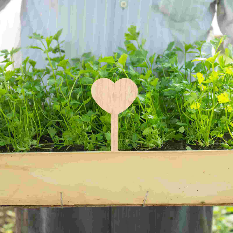 20 szt. Drewniane etykiety na rośliny Etykiety na rośliny Drewniane markery w kształcie serca do roślin doniczkowych w ogrodzie