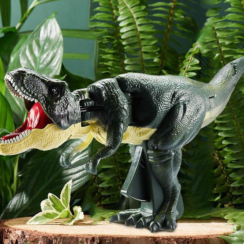 Kinderen Druk Op Het Hoofd En De Staart Van Het Tyrannosaurus Rex-Model Om Prikkelbare Dinosaurus Te Bewegen Dinosaurus Speelgoed Met Geluid En Beweging