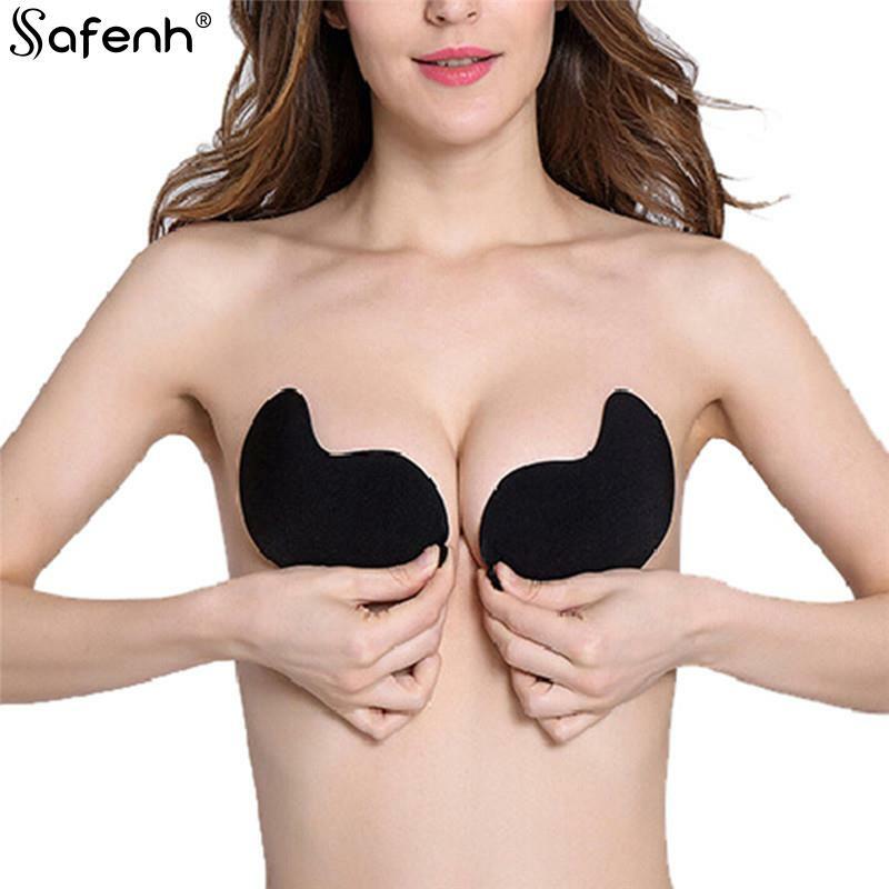 3 Size Black/Nude Adhesive Backless Bralette Seamless Bra Invisible A/B/C Fly Bra Strapless Silicone Push Up Bra Self