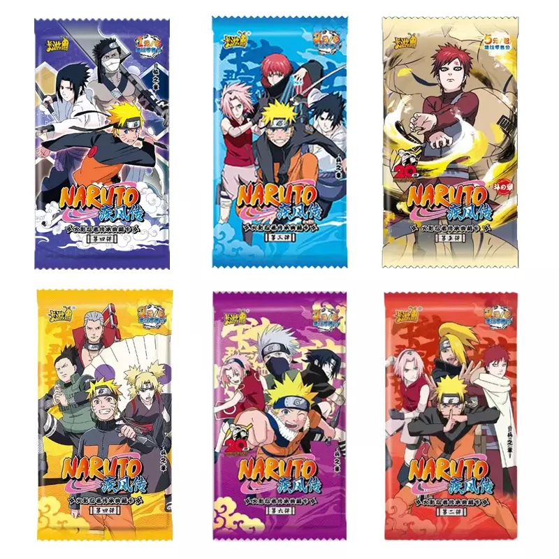 Colección de cartas de Anime de Naruto al azar, colección de personajes, regalo de juguete para niños, un paquete, capítulo raro, BP, MR