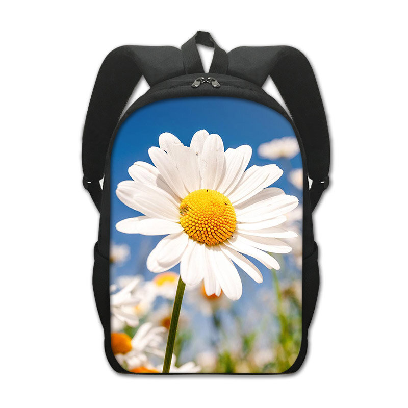 Edelweiss-10代の女の子のためのフラワープリントバックパック、子供のためのかわいいバタフライスクールバッグ、男の子と女の子のためのブックバッグ