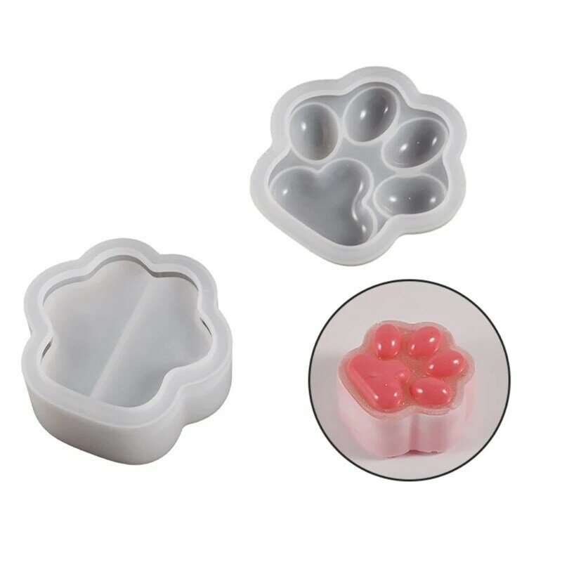 Y1UE-moldes silicona con forma pata gato, Molde resina Epoxy cristal, caja almacenamiento artesanal