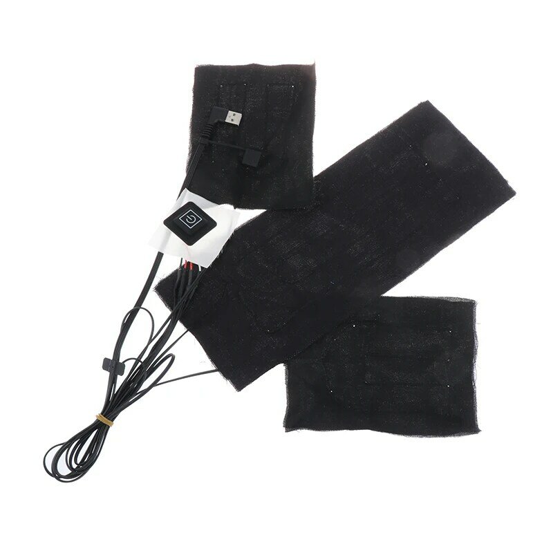 4 In 1 USB Heated Pads Waterproof Carbon Temperature Foldable For Vest Jacket Clothes Heating Winter Outdoor Warmer Pad