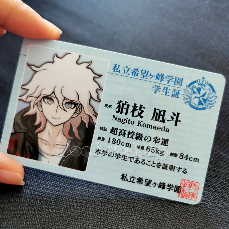 Danganronpa Tarjeta de Identificación de PVC para estudiantes, personajes de Anime, Nagito Komaeda, Nanami, Chiaki, nanati mi, accesorios para tarjetas de identificación