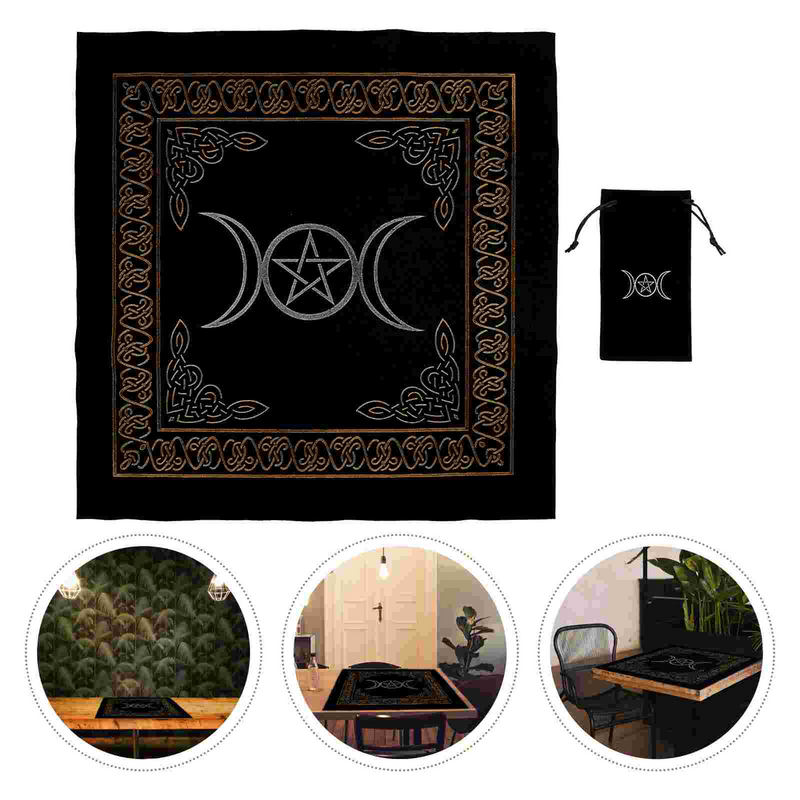 Mantel de mesa de adivinación de Altar de Tarot, bolsa de almacenamiento de cartas de Tarot, mantel de terciopelo, 1 Juego