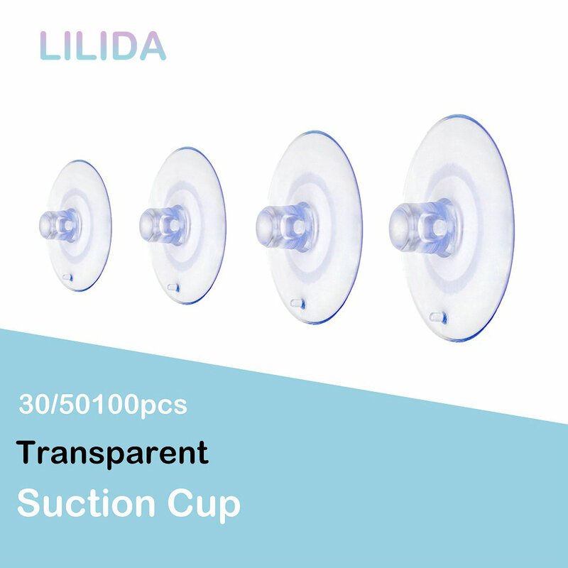 30pcs/50pcs/100pcs Transparent Suction Cup Silicone Suction Cup Powerful Suction Cup Wall Kitchen Bathroom Glass Hooks Supplies