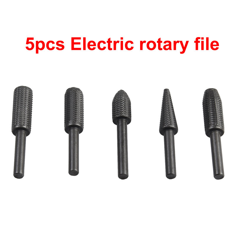 5Pcs Set Rotary Rasp File Deburring Electric Grinding Power Tools Rotary Tools Steel Tools Part For Metal Derusting