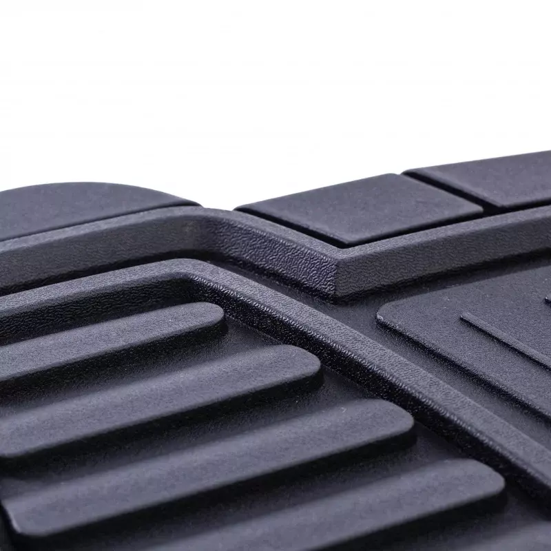 Car Drive 4PC Rubber Floor Mats Toll Black - Universal Fit