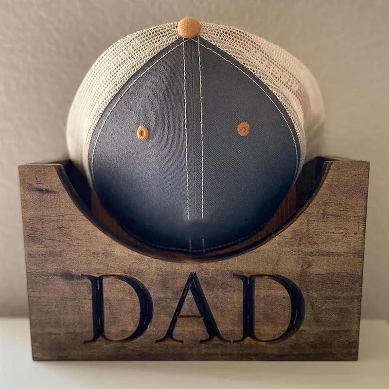Organizador de madera para sombreros de béisbol, soporte para gorras, exhibición para dormitorio, papá, abuelo, regalo para el Día del Padre