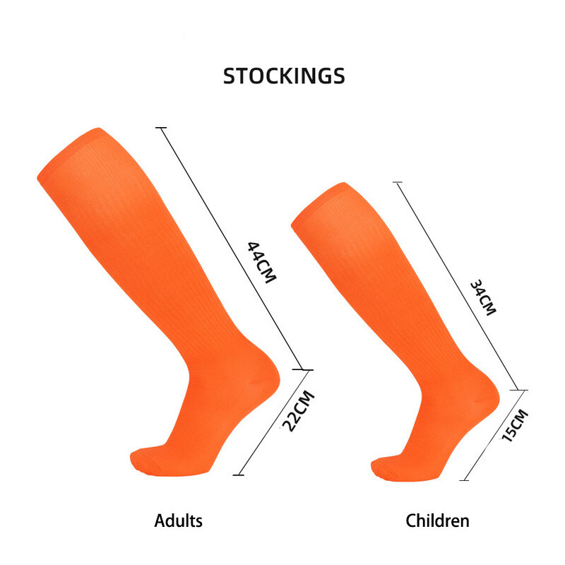 Calcetines largos hasta la rodilla para niños y niñas, medias de fútbol de entrenamiento, finas y sólidas