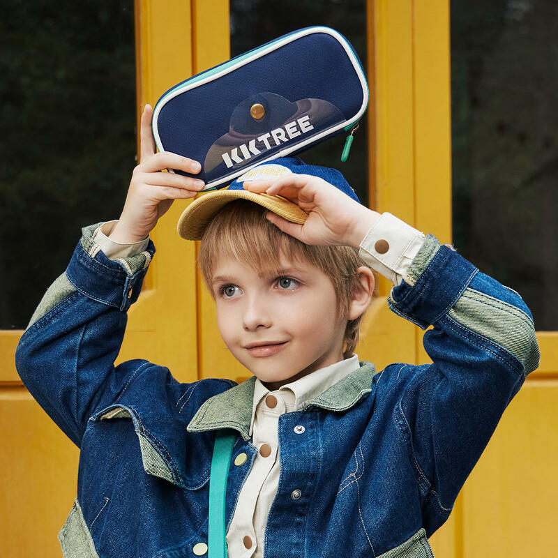 Kocotree กระเป๋าใส่ดินสอมีซิปทำจากโพลีเอสเตอร์เนื้อนุ่มออแกไนเซอร์จัดเก็บกระเป๋าผ้าสำหรับเด็กนักเรียน