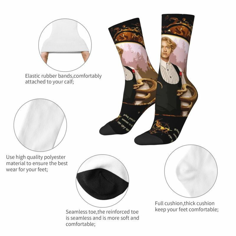 Kaus kaki olahraga musim dingin pria wanita Coriolanus Snow Tom Blyth The Hunger Games bersirkulasi kaus kaki olahraga