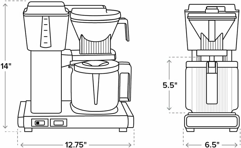 Technivorm Moccamaster 53931 KBGV 10 filiżanek łupków do ekspresu do kawy, 40 uncji, 1,25 l