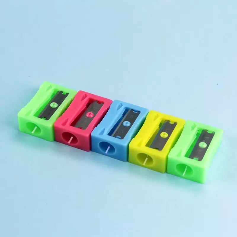 Mini Sacapuntas de plástico portátil, 1/10 piezas, color caramelo, sin tornillos, todo en uno, un solo orificio, 229A
