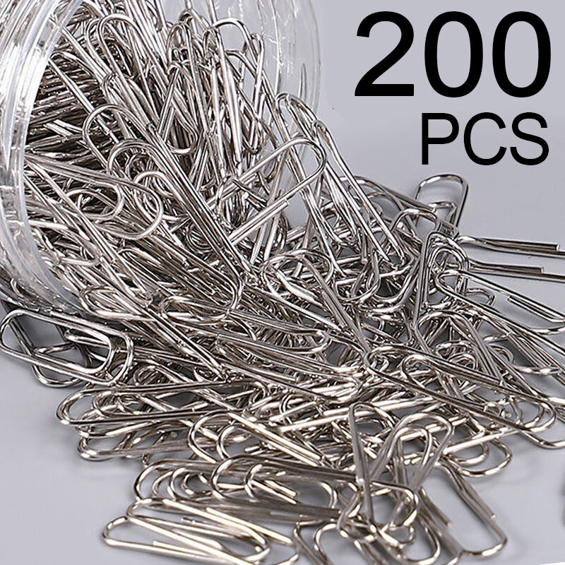 50/100/200PCS Metal Paper Clips Binding Clip Home Office Storage Supplies Anti Lost Mini Bookmark Planner Marking Paperclips