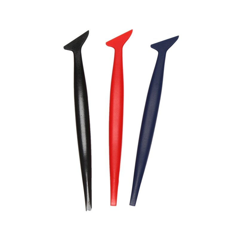3X Car Wrapping Flexible Micro- Squeegee Curved Slot Tint Tool Set 3 In 1 With Different Hardness