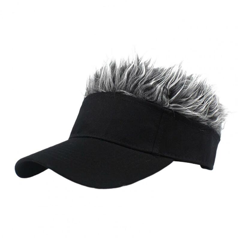 Sombrero de pelo falso de ala curvada para hombre y mujer, peluca bonita, estilo Hip Hop, cinta de sujeción, gorro de moda, tupé