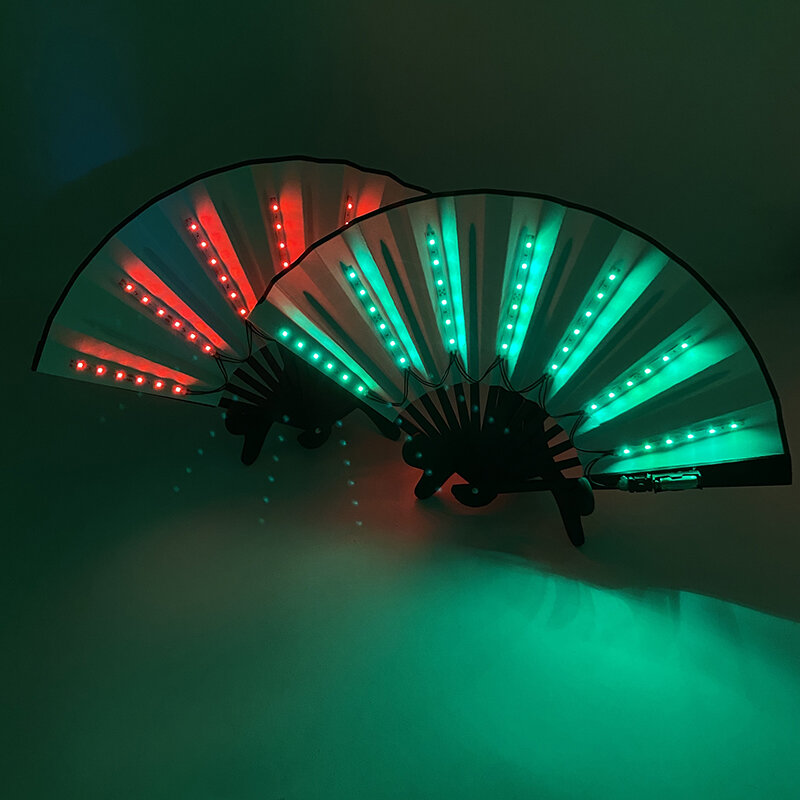 ハロウィーンのカーニバルパーティー照明用品10インチLEDネオンライト付き折りたたみ式照明ファンパーティーに最適