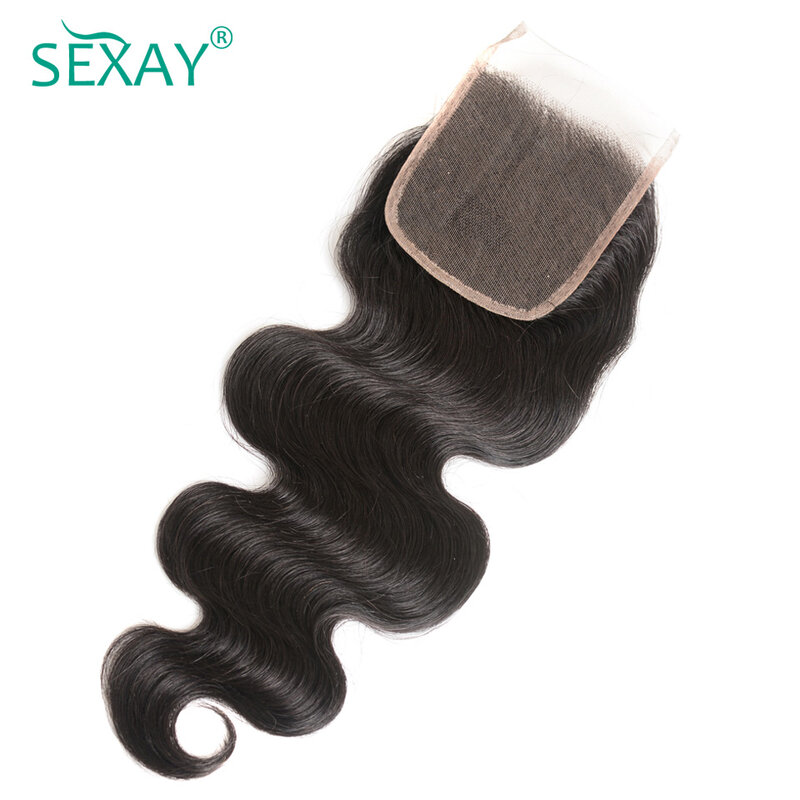 Zamknięcie koronkowa fala ciała 4x4 z włosami dziecka surowe indyjskie ludzkie włosy jednoczęściowe przezroczyste obramówka peruki tylko dla czarnych kobiet