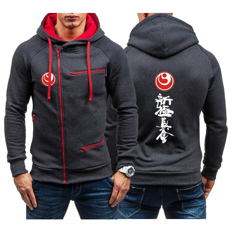 2024 New Men Kyokushin Karate Spring and Autumn Comfortable Printing Harajuku Simplicity Four-color Zipper Sweatshirt Coat