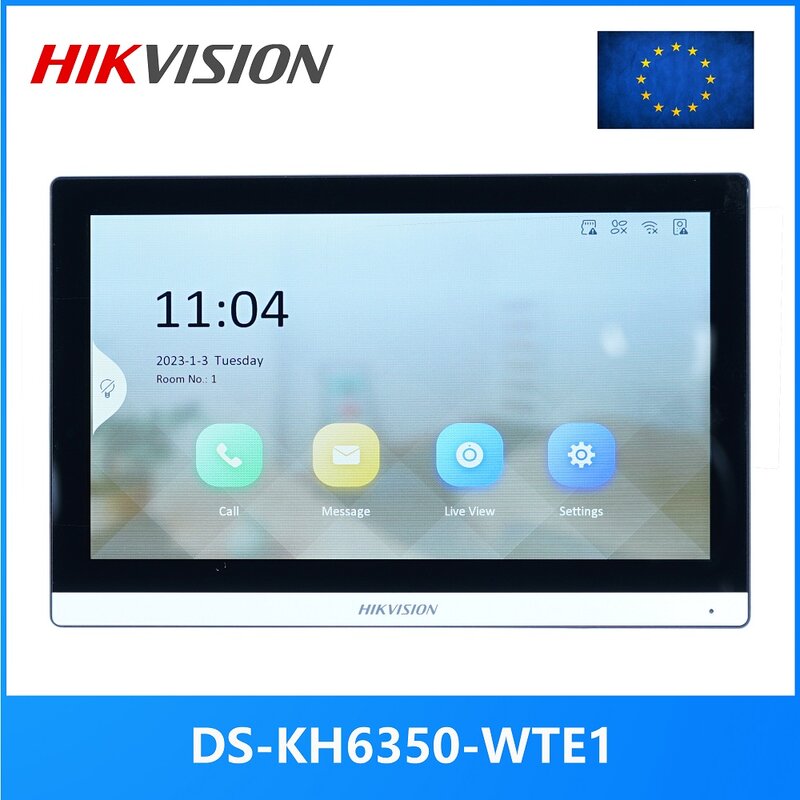 HIKVISION 다중 언어 7 인치 PoE 실내 모니터 DS-KH6350-WTE1 교체 DS-KH6320-WTE1, 앱 Hik 연결, WiFi, 비디오 인터폰