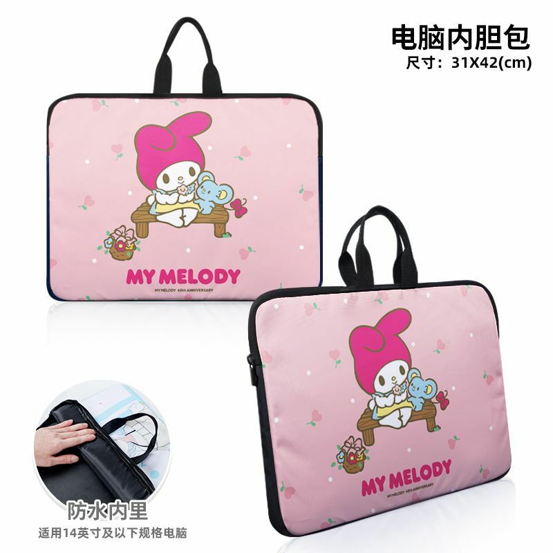 Sanrio New Hello Kitty Cute Computer Handbag Cartoon leggero e grande capacità uomini e donne Clow M borsa a tracolla singola