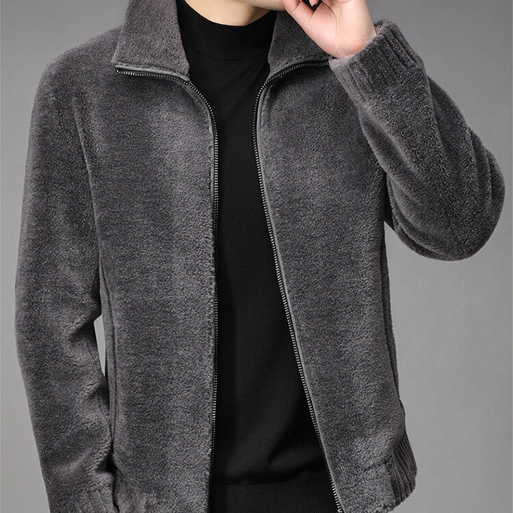 Мужская короткая куртка из натуральной шерсти, с воротником с лацканами, на осень/зиму, 2023