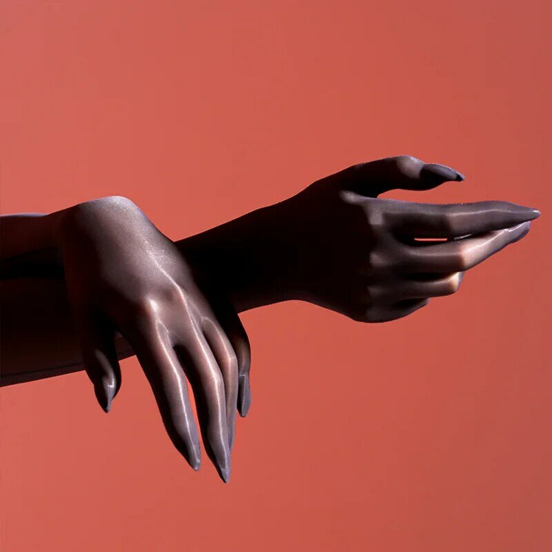Глянцевые ультратонкие прозрачные длинные перчатки 5D, сексуальные перчатки с пальцами