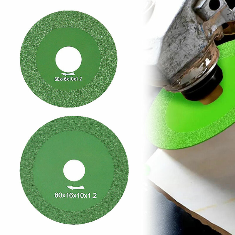 부드러운 절단용 녹색 유리 커팅 디스크 모따기 크리스탈, 다이아몬드 고망간강, 1.2mm, 10mm, 16mm, 1pc