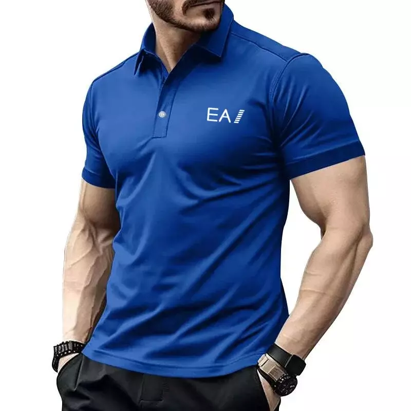 Męska nowa koszulka klasyczna koszulka Polo z krótkim rękawem letni Top luźna koszulka kołnierz z guzikami Super duża S-4XL koszulka Polo