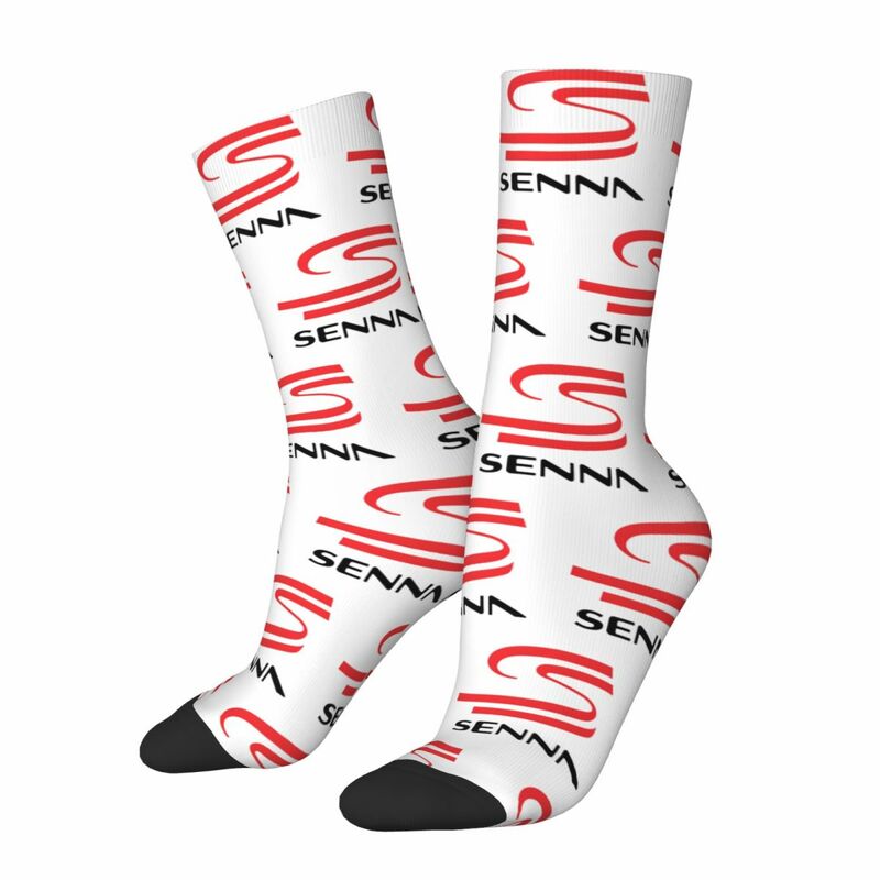 Fashion Women's Socks Ayrton Senna Racing Cars Logo Accessories Soft Graphic Socks All Seasons