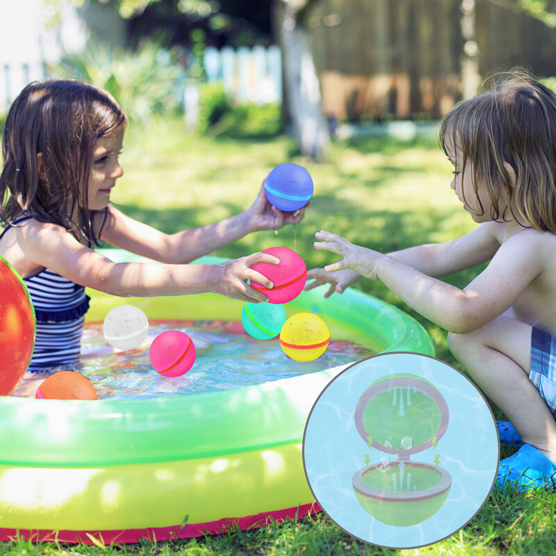 كرة معركة مائية من السيليكون للأطفال ، شفط مغناطيسي قابل لإعادة الاستخدام ، معركة مائية خارجية ، شاطئ وحمام سباحة ، لون عشوائي
