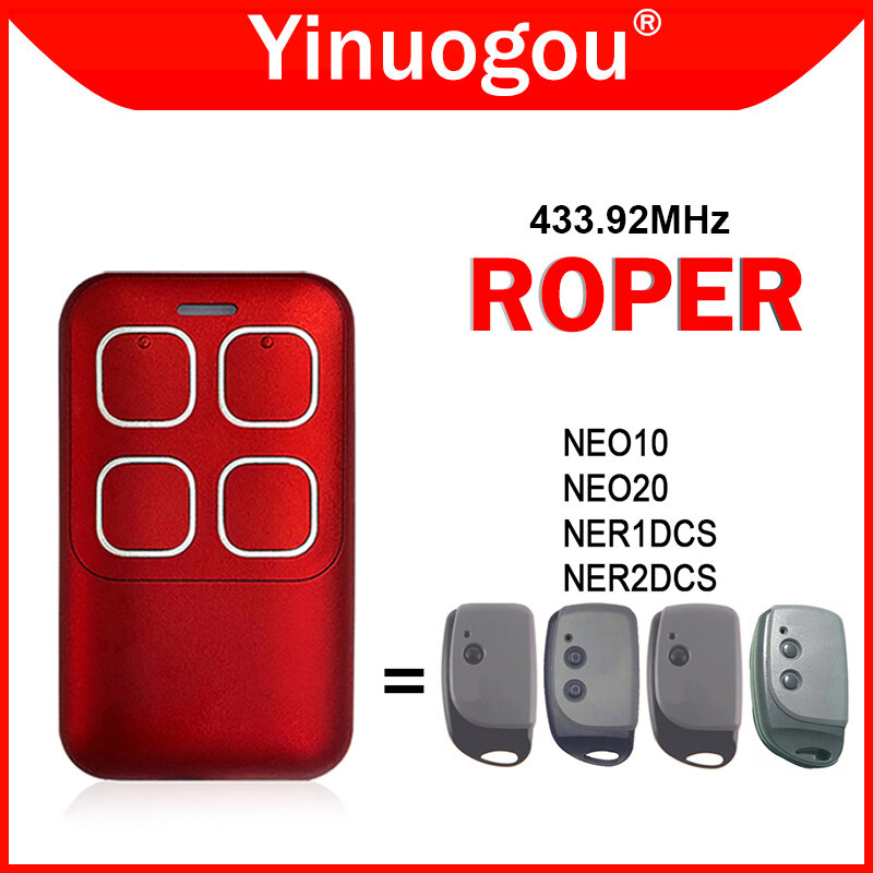 ROPER NEO10 NEO20 NER2DCS NER1DCS Ouvre-porte de garage télécommandé 433,92 MHz ROPER Télécommande de porte de garage Émetteur manuel