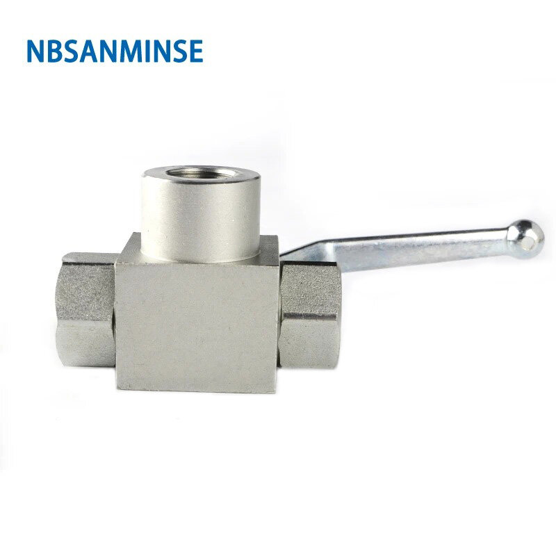 NBSANMINSE-válvula de bola hidráulica de alta presión, herramienta industrial de acero al carbono, rosca macho de 3 vías, KHB3K-G, 1/4, 3/8, 1/2, 31.5Mpa, 1 unidad