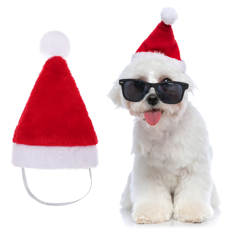 Sombrero de Navidad para perros y gatos pequeños, sombrero de Navidad para cachorros, adornos de disfraces, accesorios de Cosplay, gorras