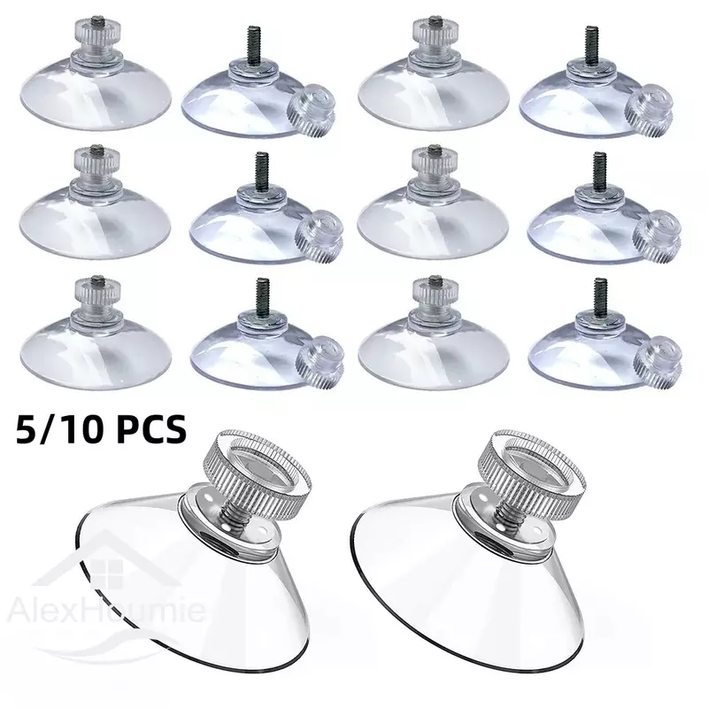 5/10Pcs Suction Cups with Screw 25/32/41/53mm Plastic Sucker Pad Holder PVC Sucker with Screw Nut for Bathroom Window Car Shade