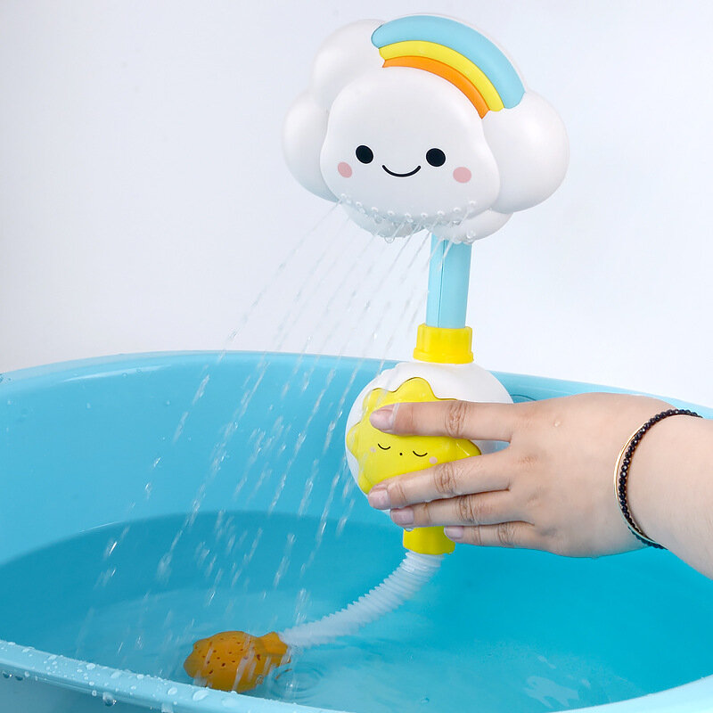 เด็กอ่างอาบน้ำของเล่น Cloud อ่างอาบน้ำฝักบัวชุดว่ายน้ำ Spouts Suckers พับก๊อกน้ำของเล่นอาบน้ำสำหรับเด็กอ่างอาบน้ำของเล่นน่ารักสเปรย์เด็กของขวัญ
