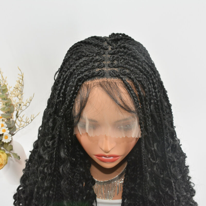 Volle Spitze geflochten synthetische mehrere Zöpfe Afro Dreadlocks lange Perücke für Frauen 30 Zoll HD Baby Haar hochwertige leimlose Perücke