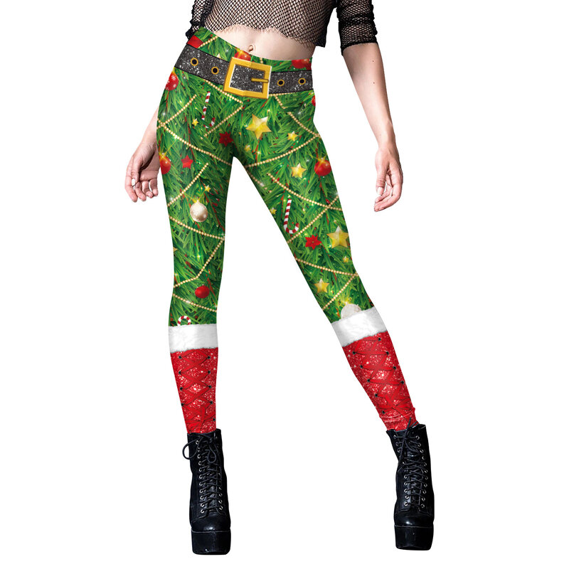 Pantalones elásticos de Yoga para mujer, pantalón corto para fiesta de Navidad, Primavera, 2023