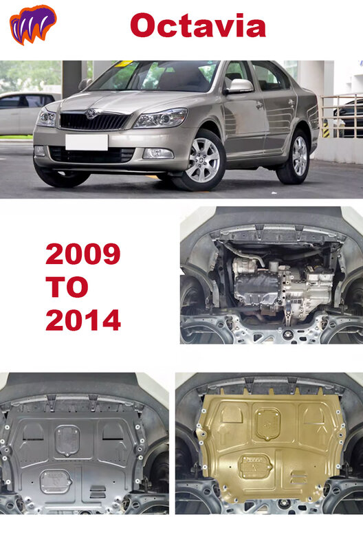 Motor Chassis Shield, Splash Bottom Protection Board, Acessórios do carro Sob Skoda Octavia Pro 2013 14 15 16 20 2021 2022 2023