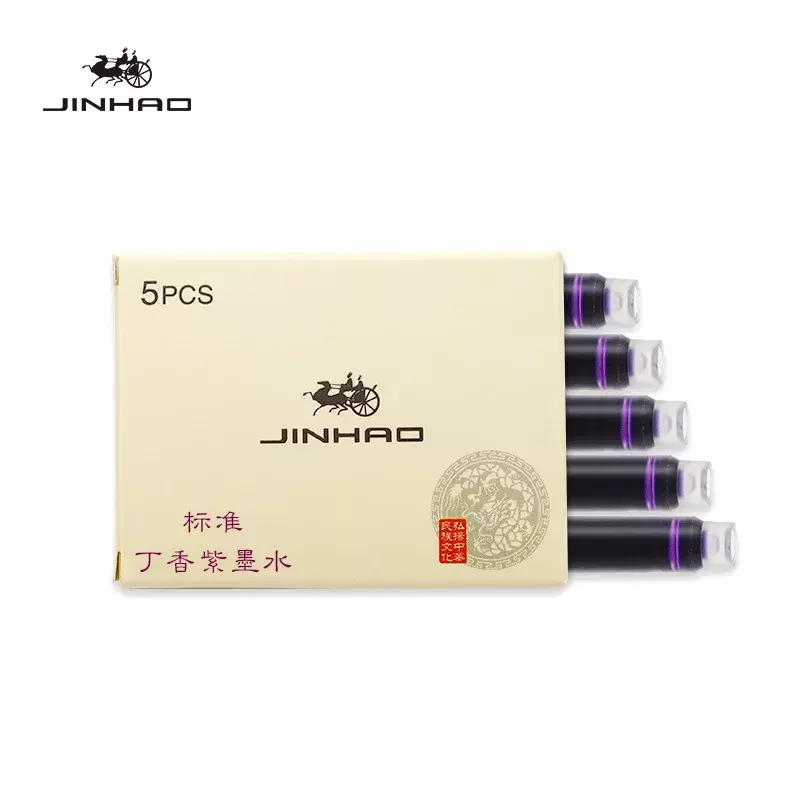 Jinhao-pluma estilográfica de 5/10/15 piezas, recarga de cartucho de tinta, tinta china, suministros de oficina escolar, papelería para estudiantes