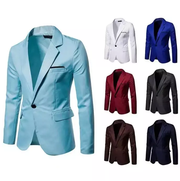 Jaqueta de terno casual para homens, roupas masculinas