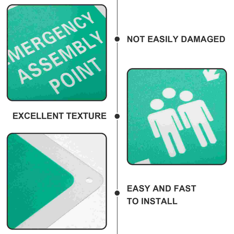 Warning Sign Aluminum Sign for Public Area Metal Emergency Assembly Metal Emergency Label Tags