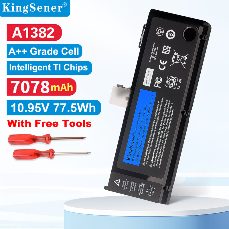KingSener-Bateria do portátil para Apple MacBook Pro, A1382, 15 em, A1286, 2011, 2012 Versão, MC721, MC723, MC847, MD318, MD322, MD103, MD104, Novo