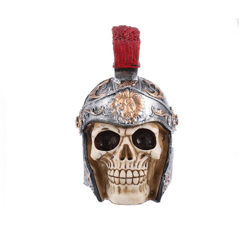 Ужасное украшение в виде головы черепа на Хэллоуин, статуэтка скелета человека ручной работы из смолы, украшение для стола